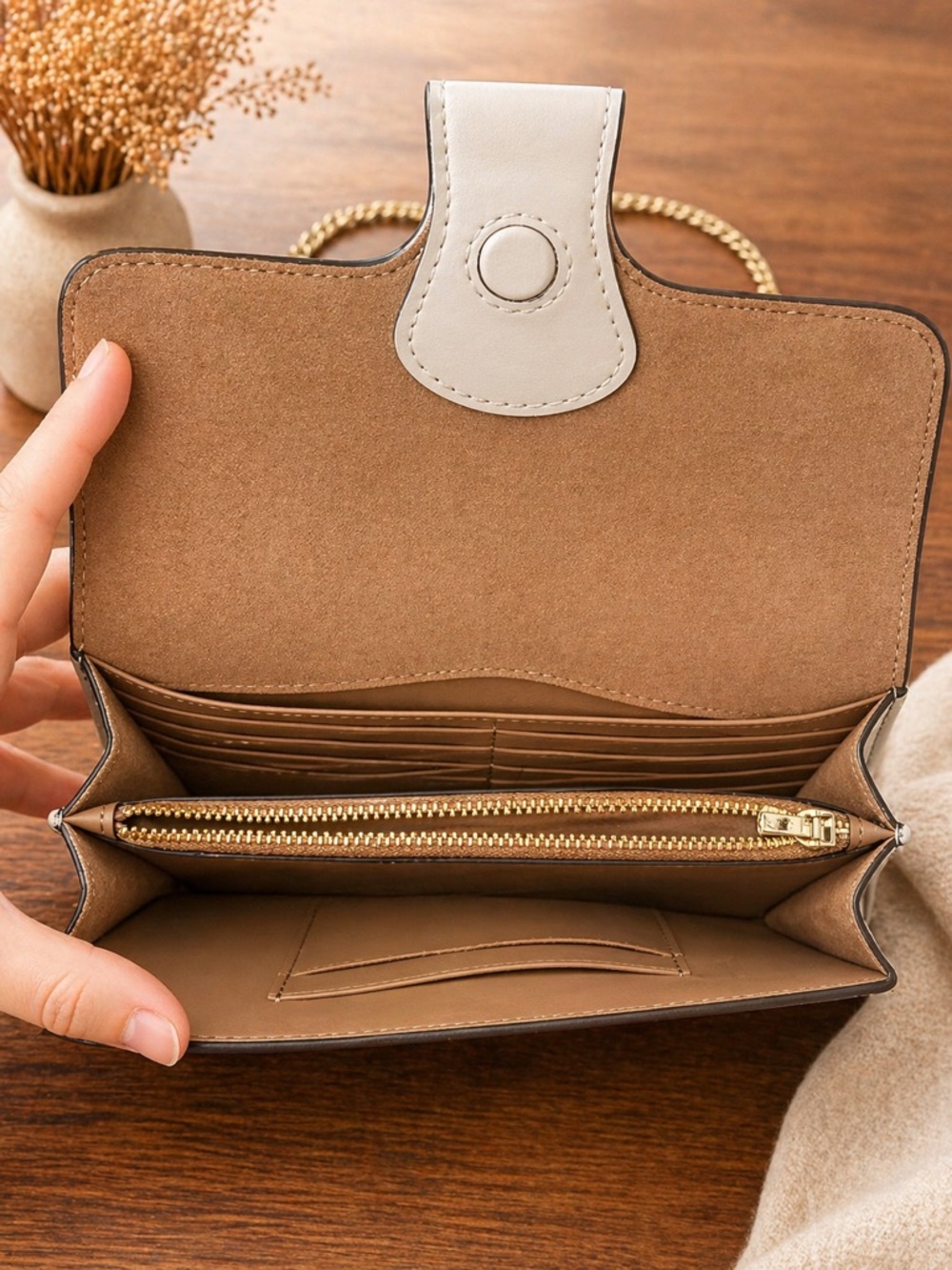 Coach Beige Signature Canvas Crossbody with Chalk Trim - Picture 4 of 7